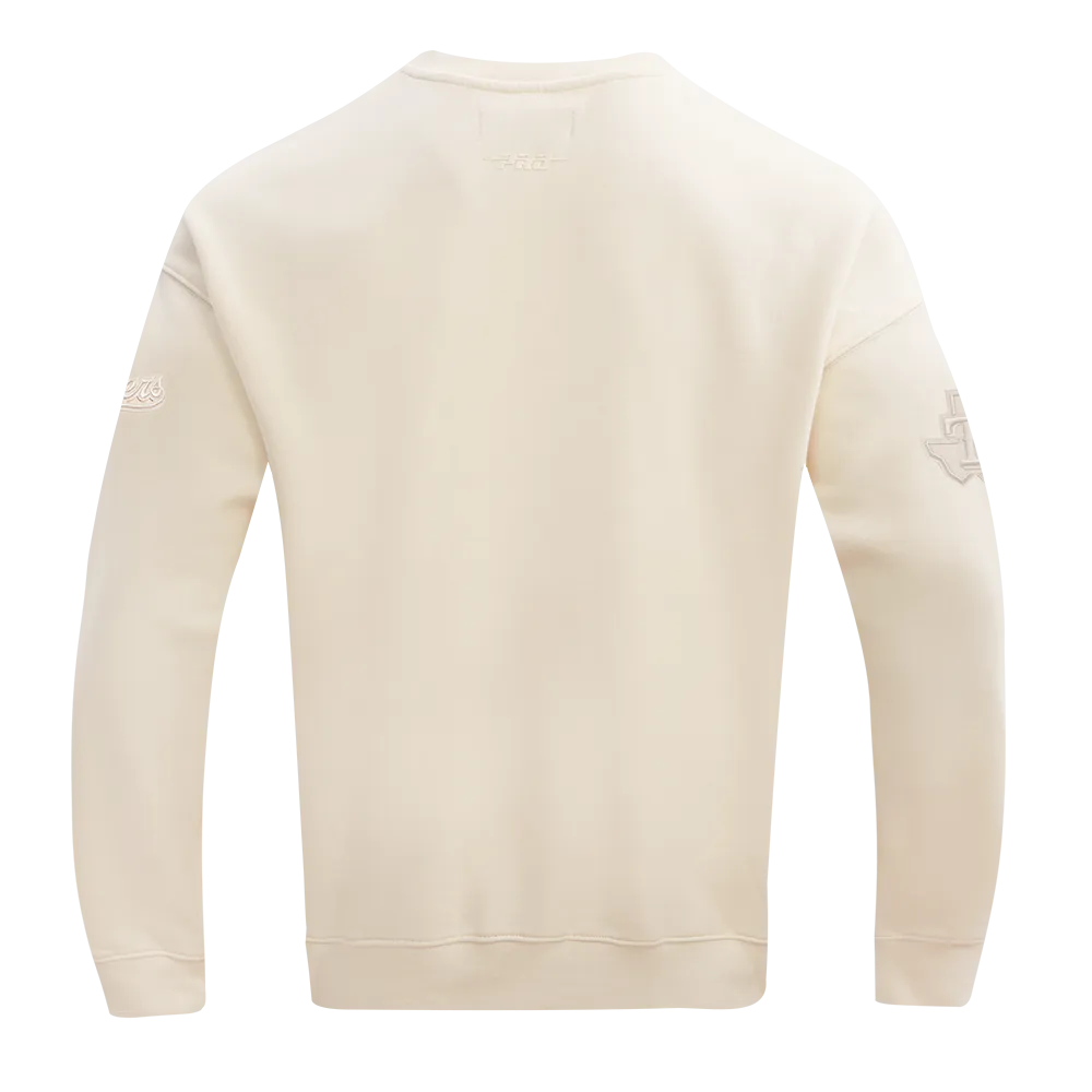 MLB TEXAS RANGERS NEUTRAL MEN'S DROP SHOULDER FLC CREWNECK (EGGSHELL)