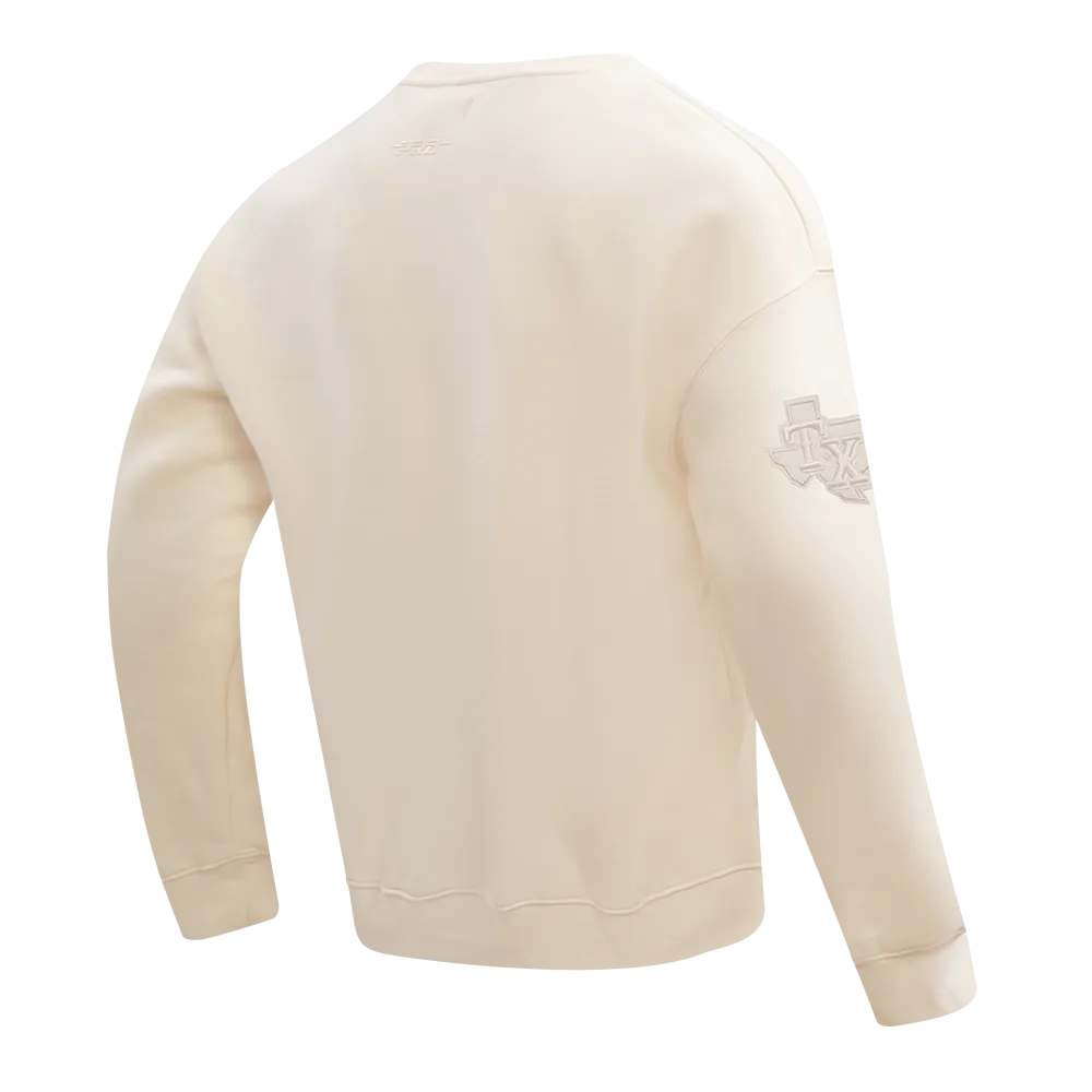 MLB TEXAS RANGERS NEUTRAL MEN'S DROP SHOULDER FLC CREWNECK (EGGSHELL)