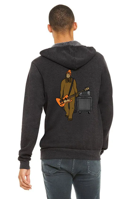 Mr Big On Bass Ultra Soft Zip Up Hoodie - Unisex Dark Grey Heather