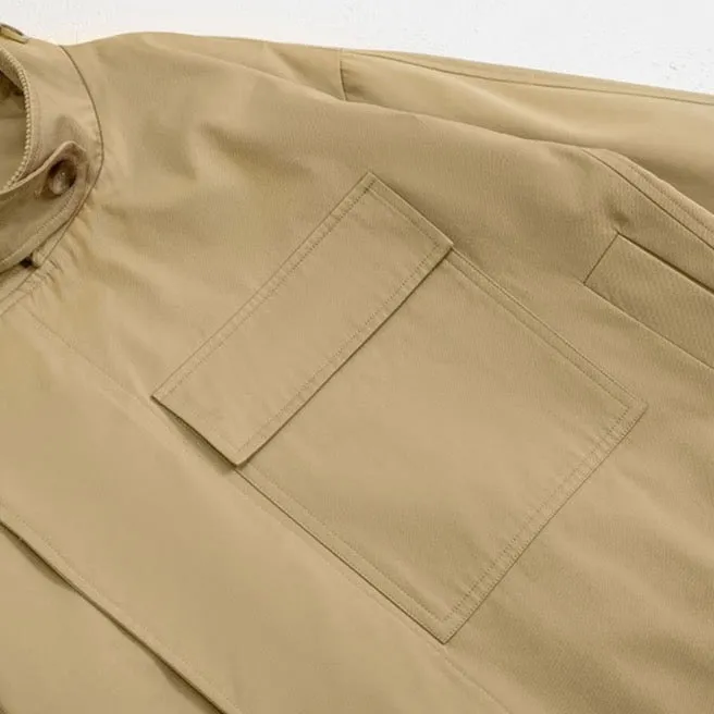 Nadine Front Pocket & Funnel Neck Cocoon Trench Coat - 2 Colors