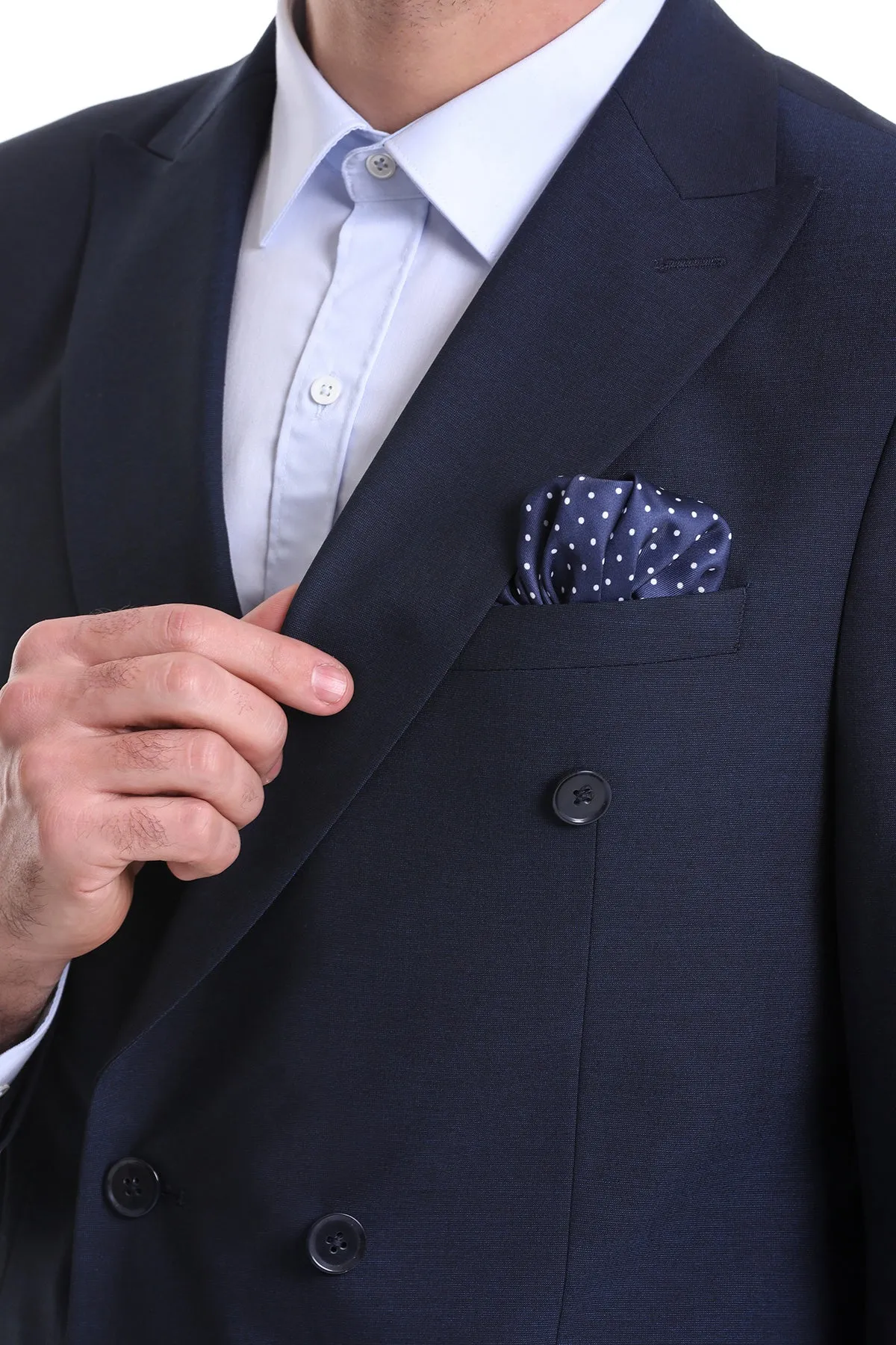 Navy Polka Dot Pocket Square