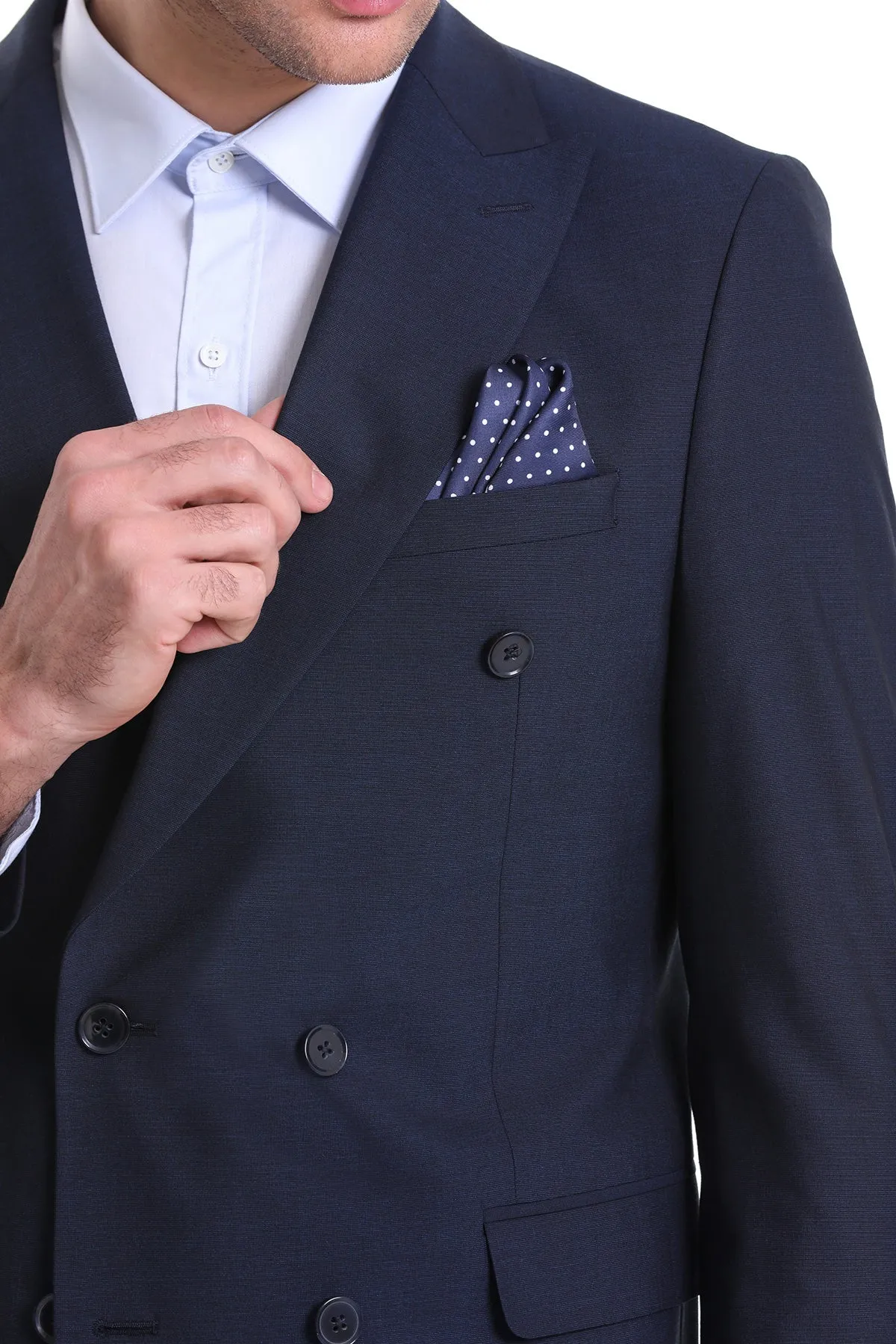 Navy Polka Dot Pocket Square