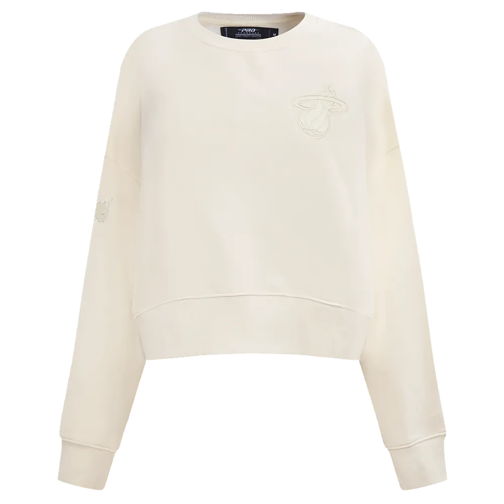 NBA MIAMI HEAT NEUTRAL WOMEN'S CREWNECK (EGGSHELL)