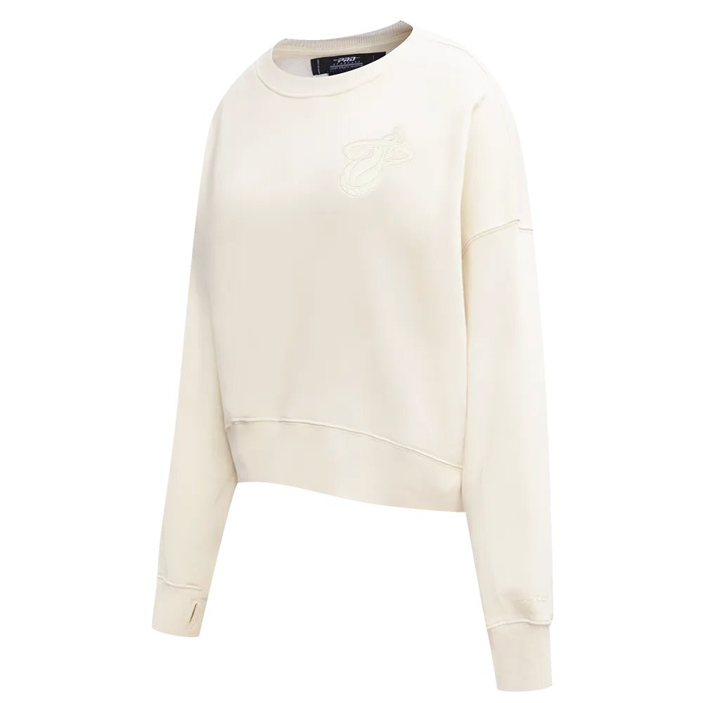 NBA MIAMI HEAT NEUTRAL WOMEN'S CREWNECK (EGGSHELL)
