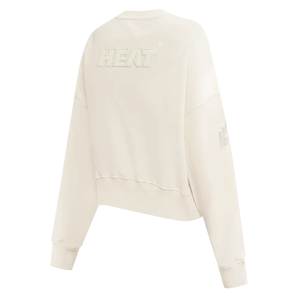 NBA MIAMI HEAT NEUTRAL WOMEN'S CREWNECK (EGGSHELL)