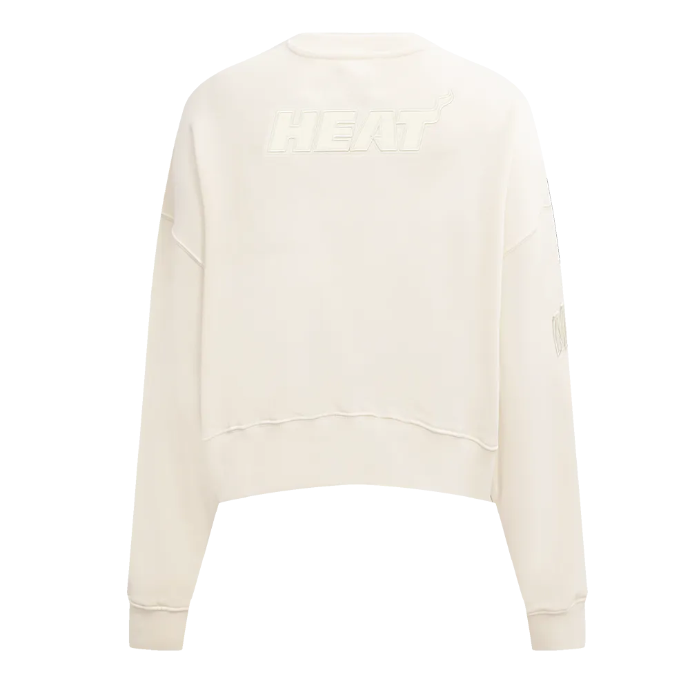 NBA MIAMI HEAT NEUTRAL WOMEN'S CREWNECK (EGGSHELL)