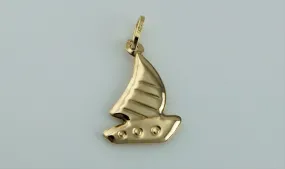 New 9ct Yellow Gold Boat - Yacht Charm / Pendant