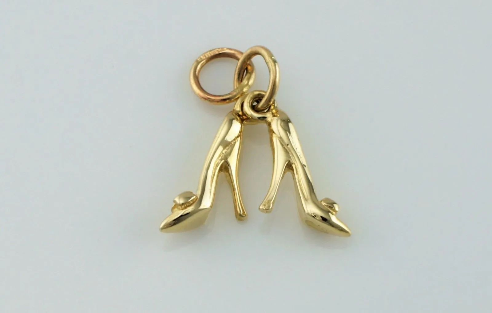 New 9ct Yellow Gold Pair of High Heel Ladies Shoes - Stilettos Charm / Pendant