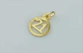 New 9ct Yellow Gold "21st Birthday" Charm / Pendant