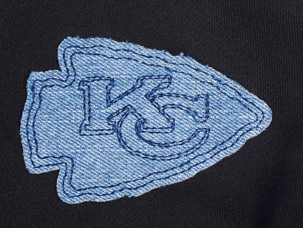NFL KANSAS CITY CHIEFS VARSITY BLUES WOMEN'S CREWNECK (BLACK)