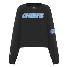 NFL KANSAS CITY CHIEFS VARSITY BLUES WOMEN'S CREWNECK (BLACK)
