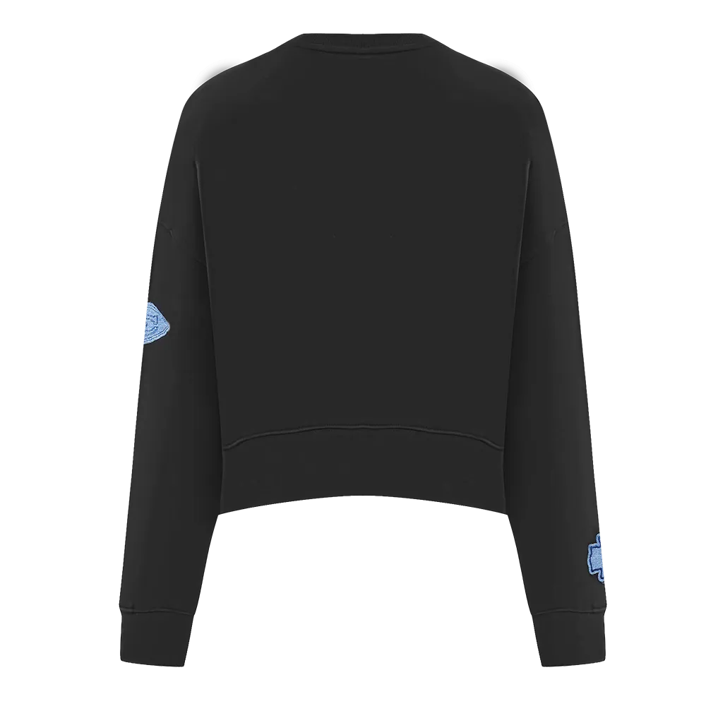 NFL KANSAS CITY CHIEFS VARSITY BLUES WOMEN'S CREWNECK (BLACK)