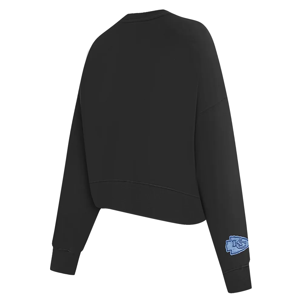 NFL KANSAS CITY CHIEFS VARSITY BLUES WOMEN'S CREWNECK (BLACK)