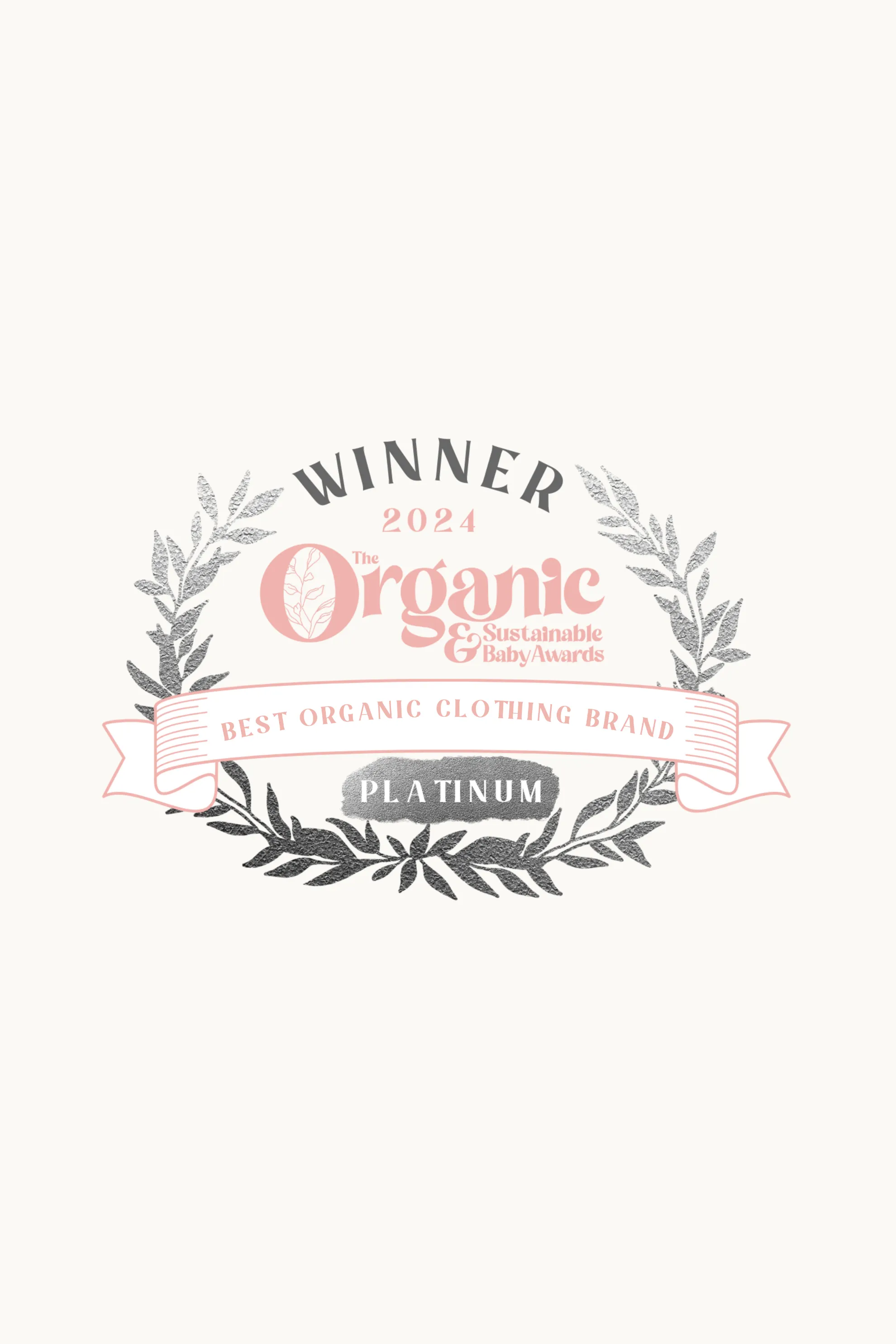 Organic Cotton Stork Baby Cardigan - Oat/Rose