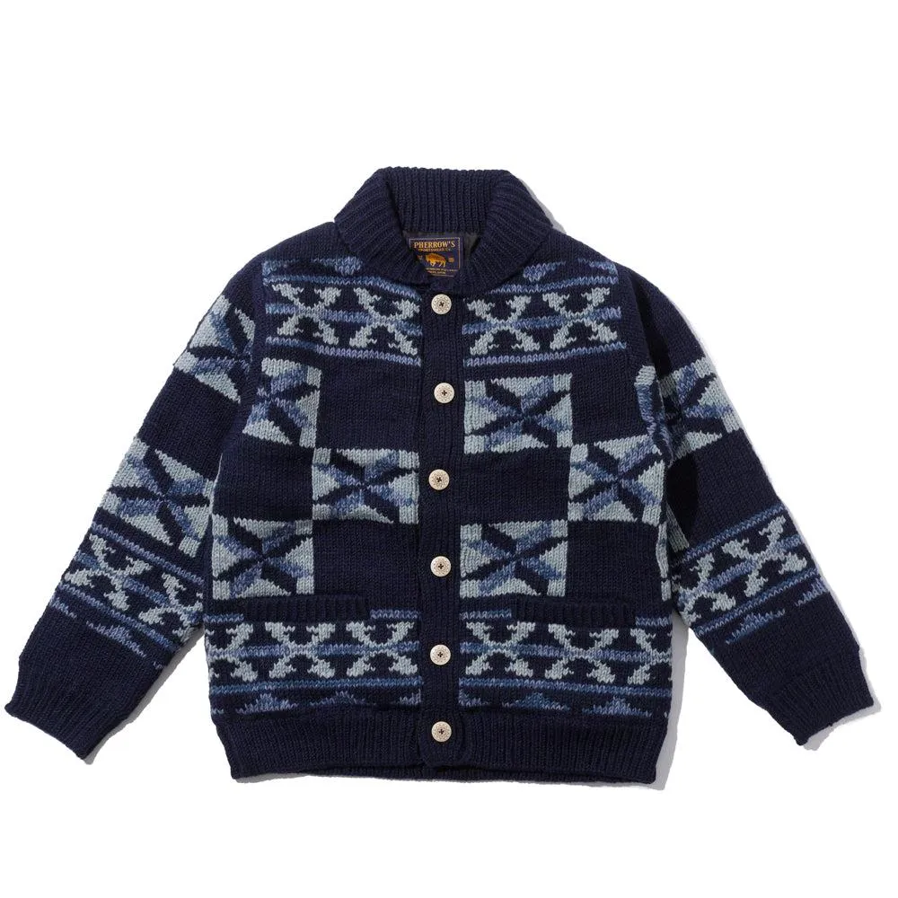 Pherrow's Hand Knitted Cardigan Indigo