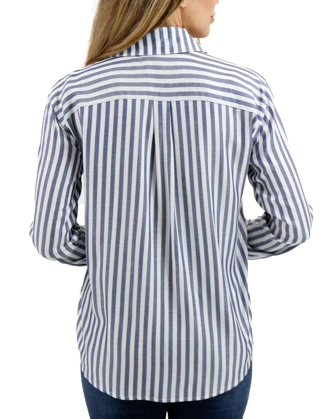 Seaside Striped Blue/Ivory Button Down Shirt