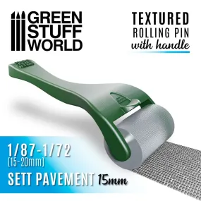 Sett Pavement 15mm Textured Rolling Pin With Handle