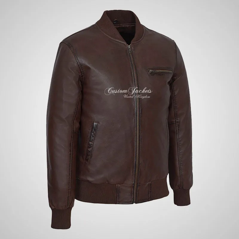 SEVENTIES 70’s Leather Bomber Jacket For Mens