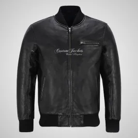 SEVENTIES 70’s Leather Bomber Jacket For Mens