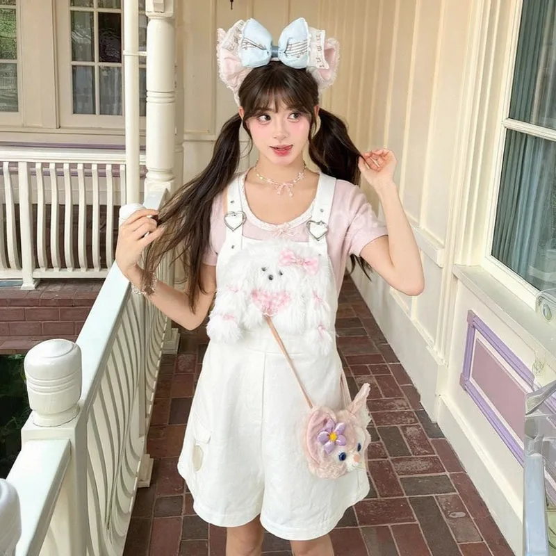 Summer Sweet Style Pink Lace T-shirt