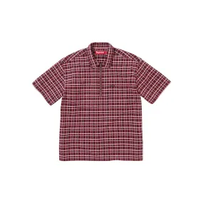 Supreme Plaid Corduroy Half Zip S/S Shirt Red