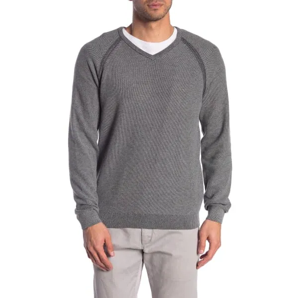 Tailor Vintage Reversible V-Neck Sweater MED GREY TO CHARCOAL HEATHER Hoodie Pullover