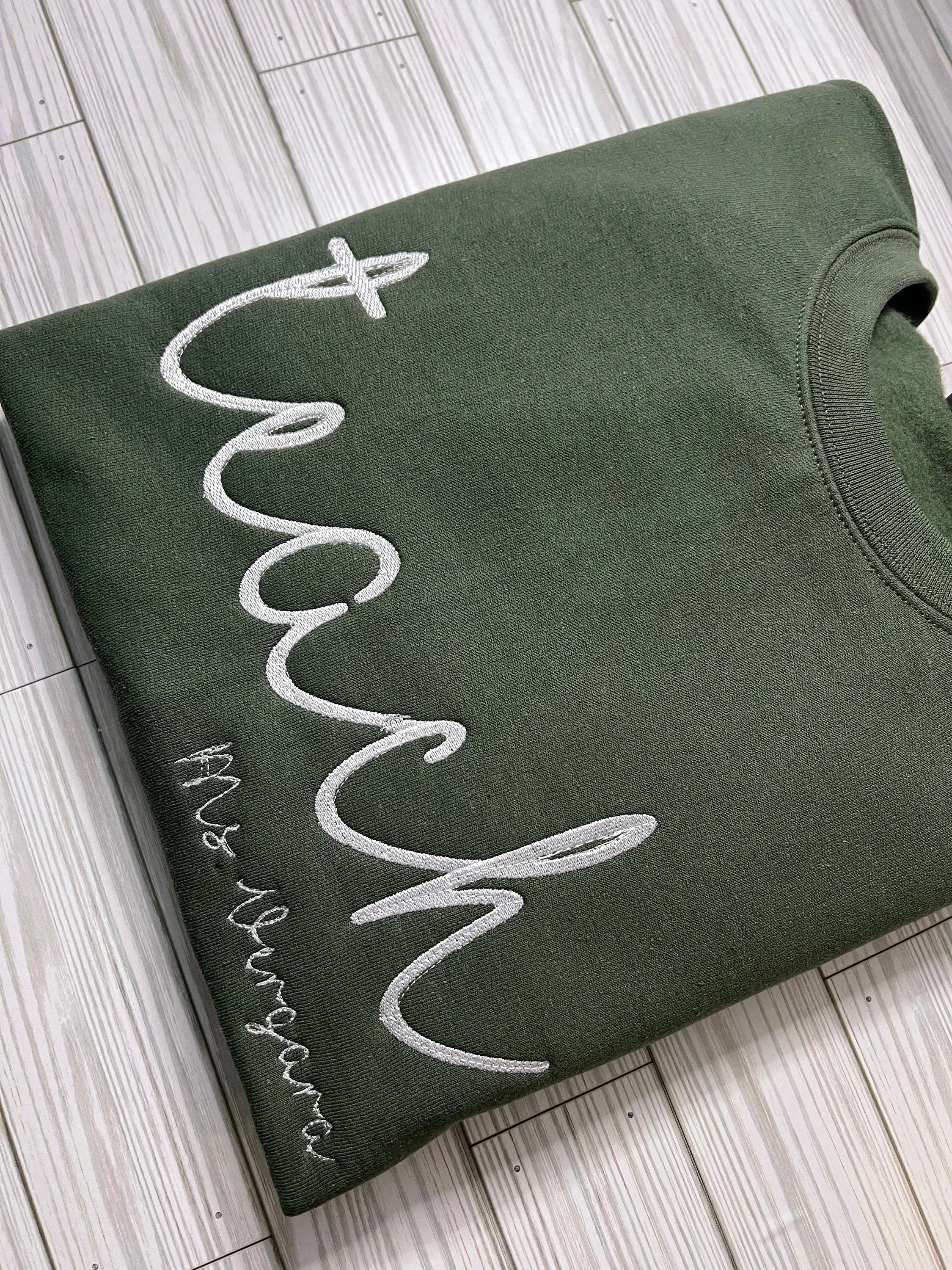 TEACH Sweatshirt for Teacher, Custom Embroidered Crewneck Sweatshirt, Teacher Name Sweatshirt, Teacher Appreciation Gift