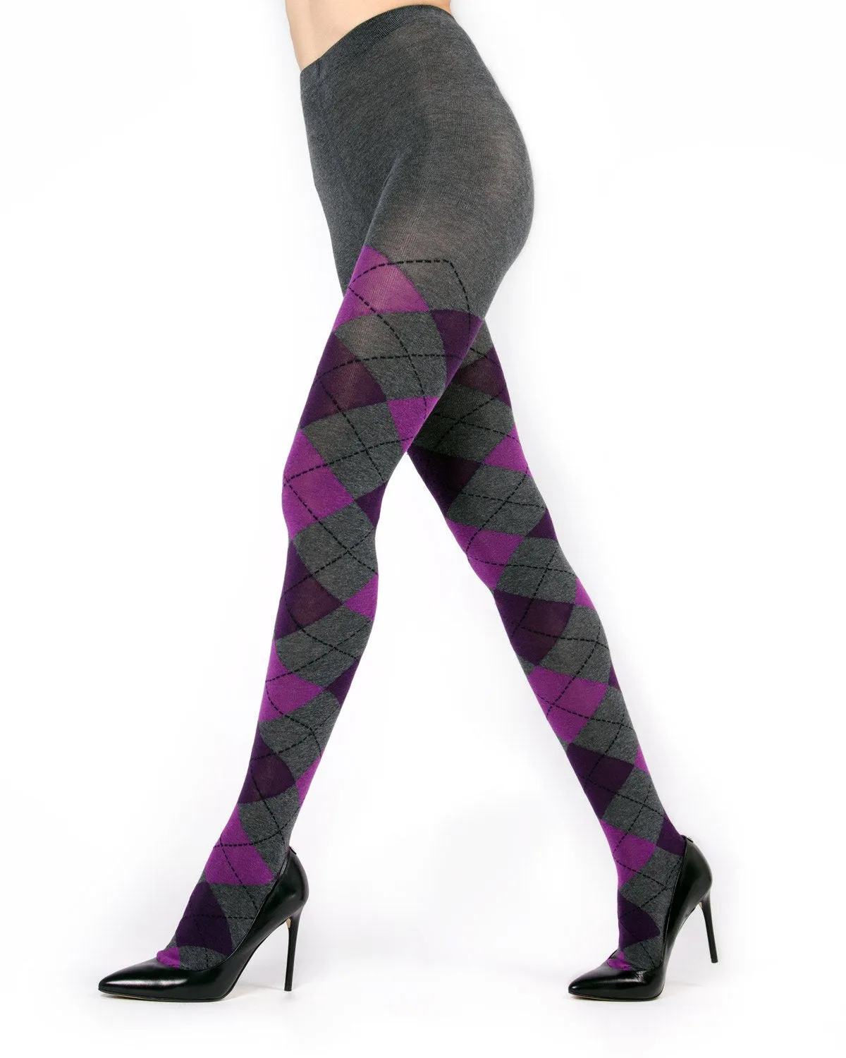 Textured Argyle Sweater Tights