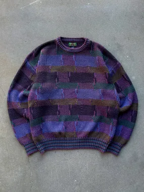Textured Cotton Knit Sweater—[L]