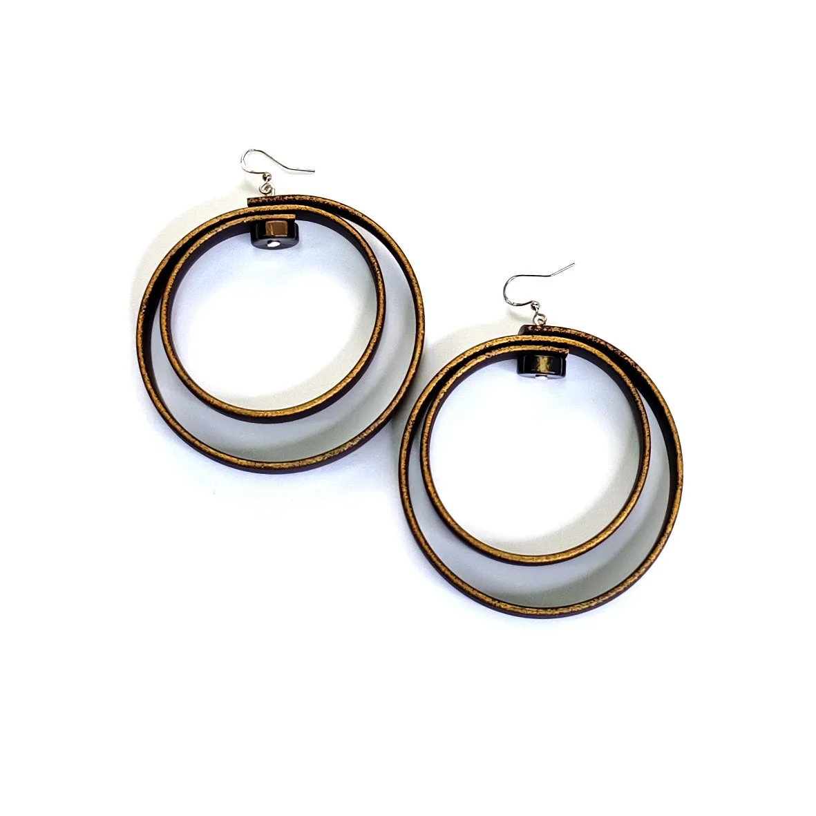TIAA rubber hoop earrings Antic Gold