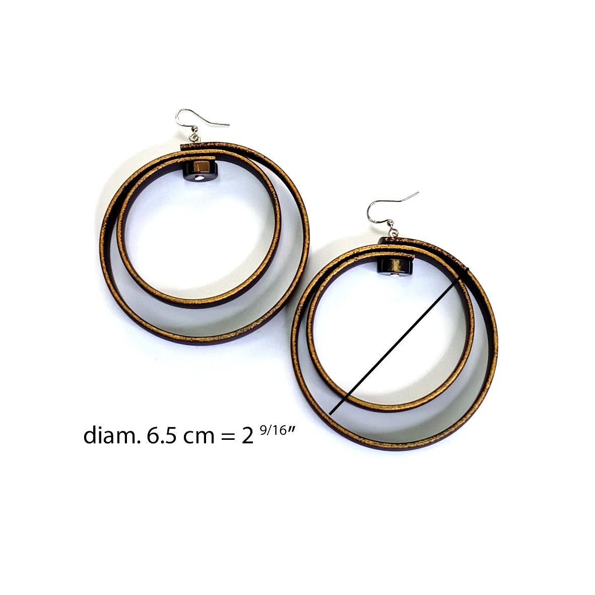TIAA rubber hoop earrings Antic Gold