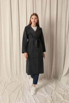 Torino Fabric Liquid Proof Women's Anthracite Trench Coat