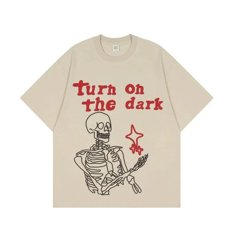 'Turn on the Dark' Graphic Print Cotton T-Shirt