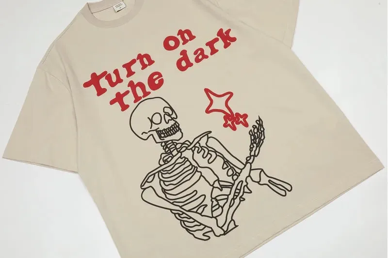 'Turn on the Dark' Graphic Print Cotton T-Shirt