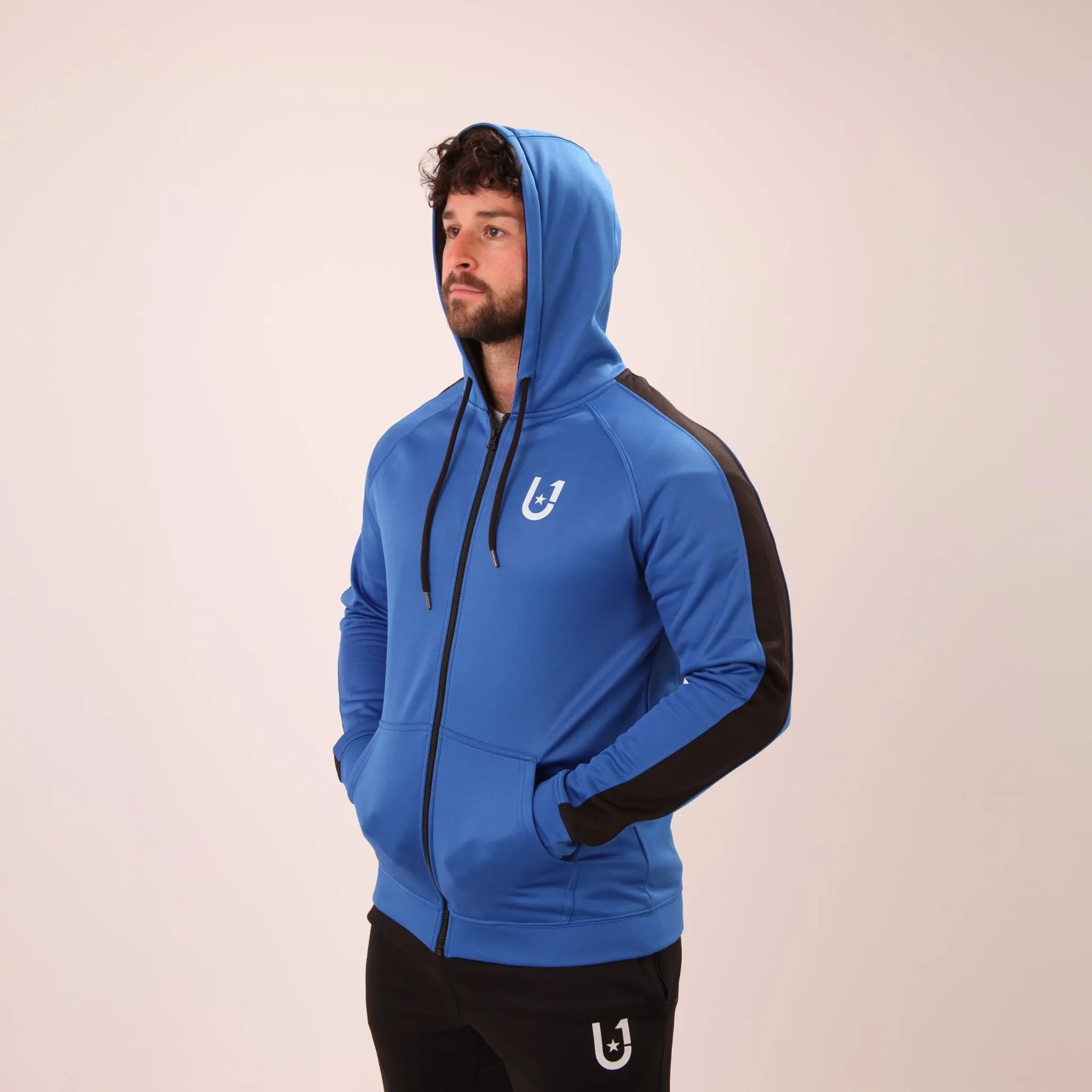 UNIFY U1 Mens Blue Zip Up Hoodie – Classic UNIFY Essential Hoodie – Mens Zip Up Hoodie