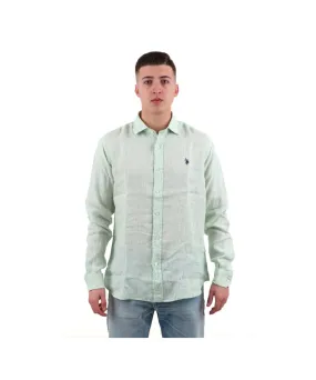 US POLO MENS LINEN MICRO STRIPED SHIRT REGULAR FIT
