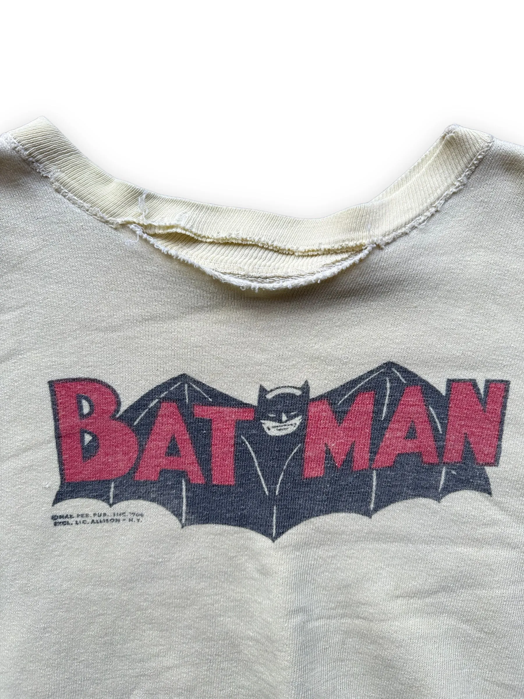 Vintage 1960s Yellow Batman Sweatshirt SZ M | Vintage Crewneck Sweatshirts Seattle | Barn Owl Vintage Seattle