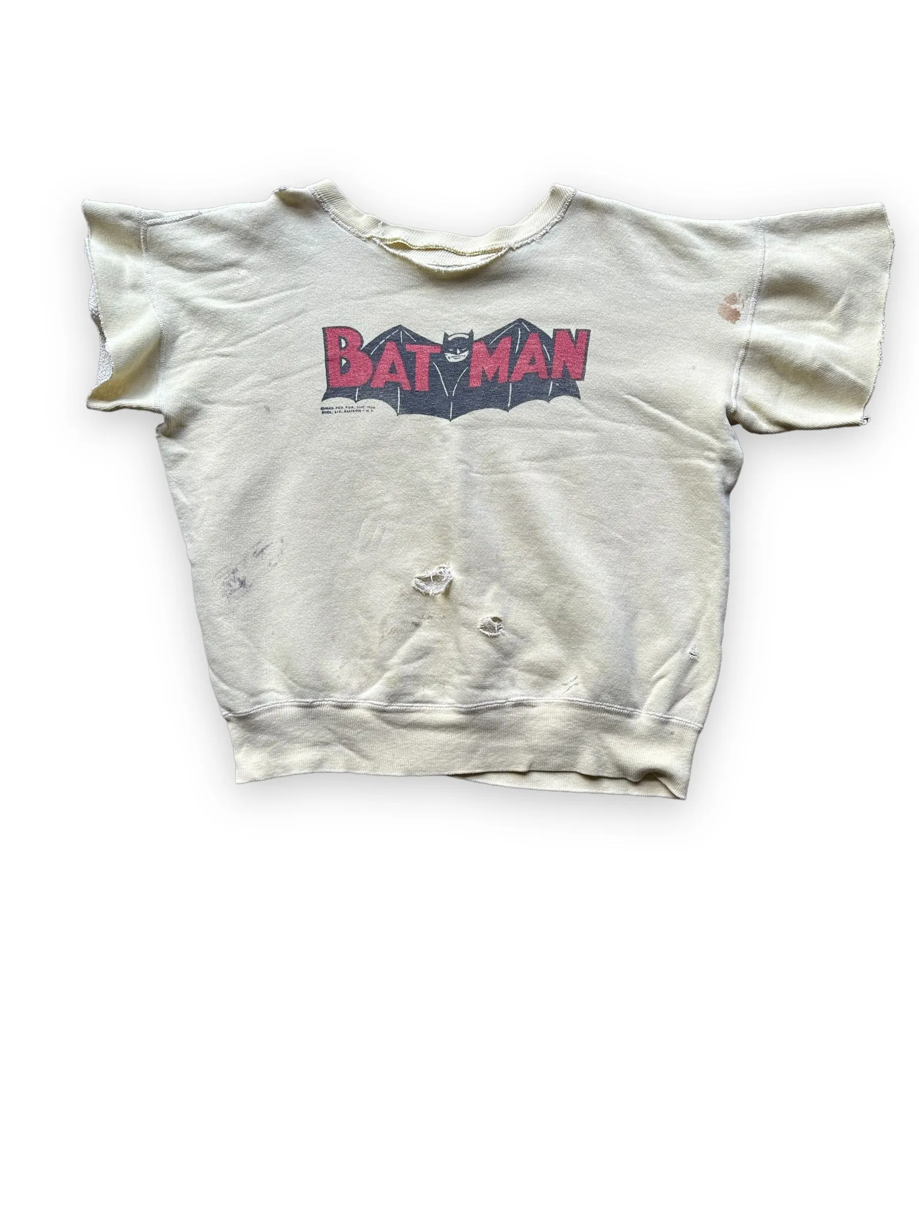 Vintage 1960s Yellow Batman Sweatshirt SZ M | Vintage Crewneck Sweatshirts Seattle | Barn Owl Vintage Seattle
