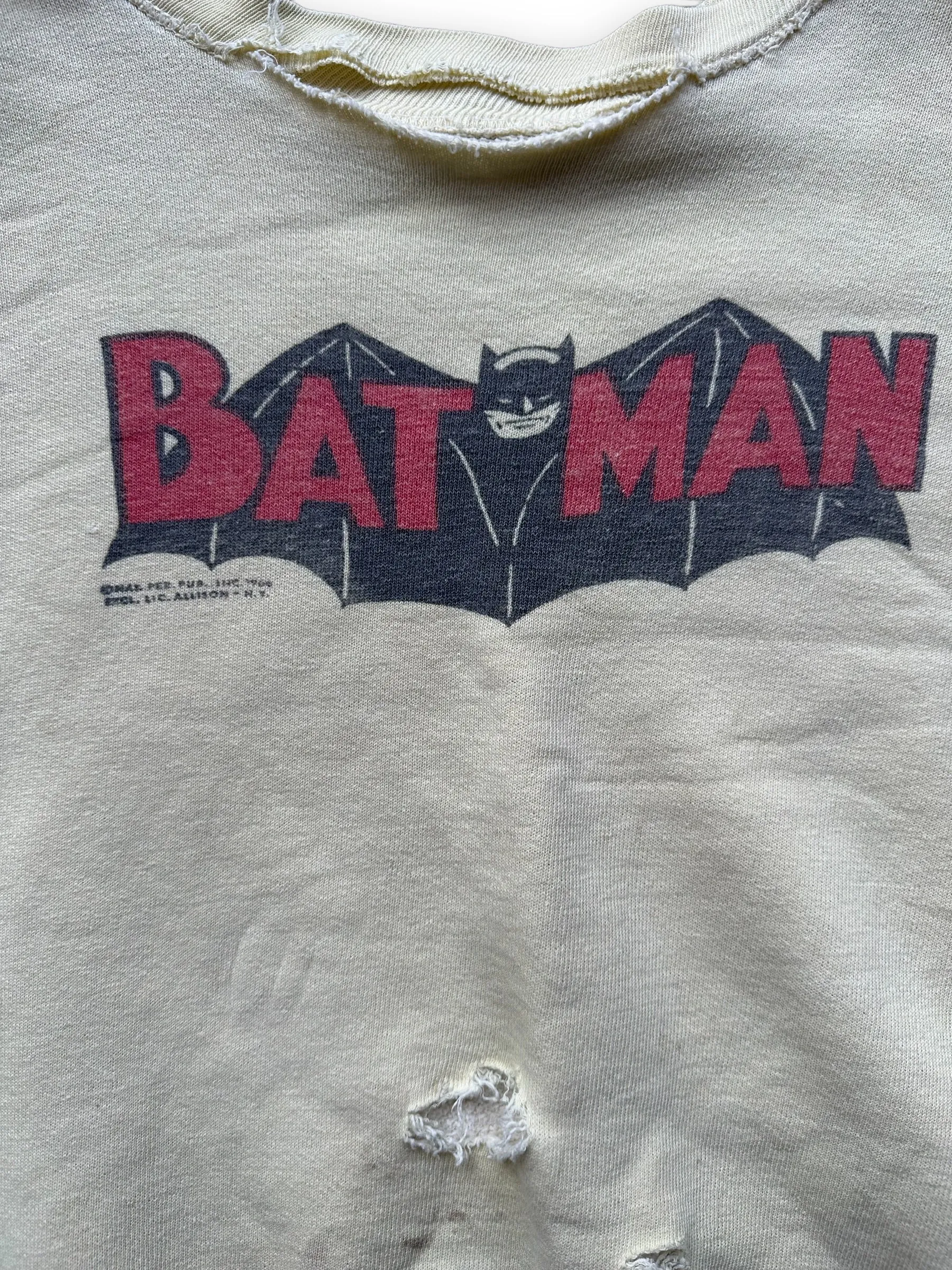 Vintage 1960s Yellow Batman Sweatshirt SZ M | Vintage Crewneck Sweatshirts Seattle | Barn Owl Vintage Seattle