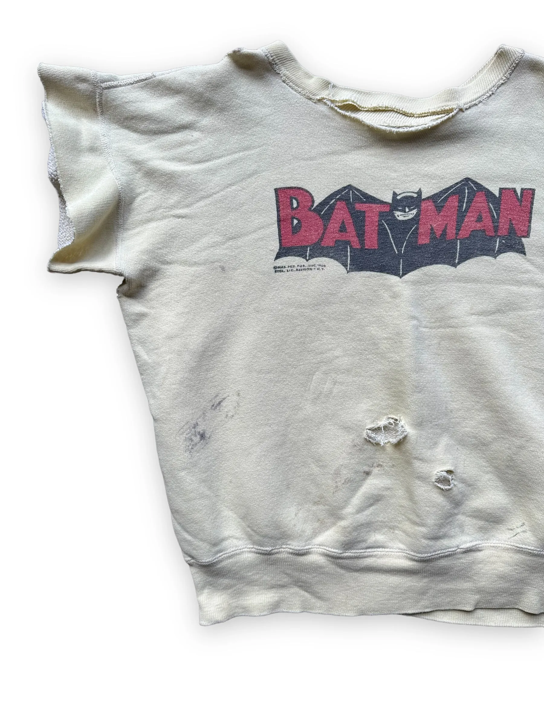 Vintage 1960s Yellow Batman Sweatshirt SZ M | Vintage Crewneck Sweatshirts Seattle | Barn Owl Vintage Seattle