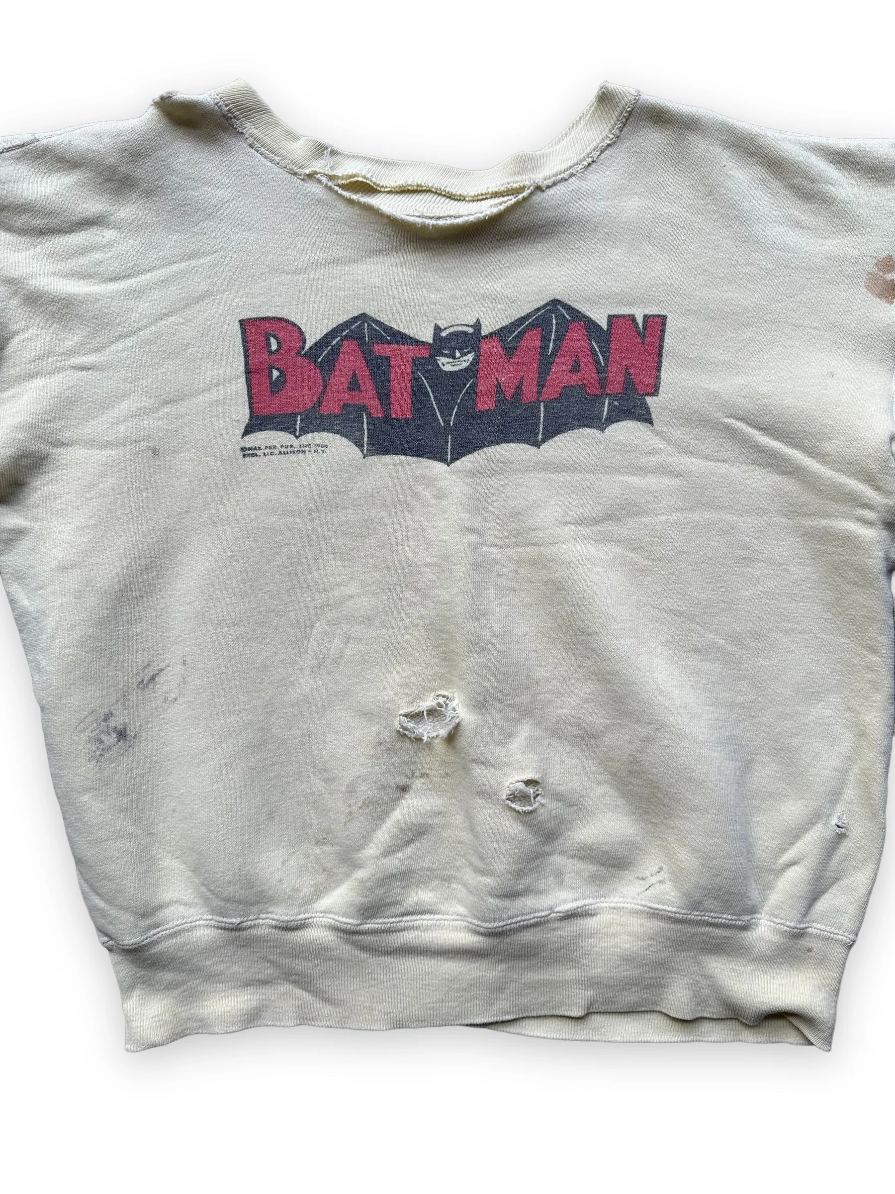 Vintage 1960s Yellow Batman Sweatshirt SZ M | Vintage Crewneck Sweatshirts Seattle | Barn Owl Vintage Seattle