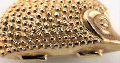 Vintage 9ct Yellow Gold Hedgehog Charm / Pendant