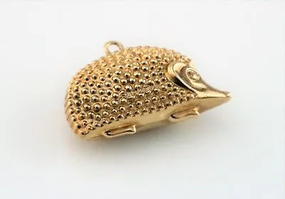 Vintage 9ct Yellow Gold Hedgehog Charm / Pendant