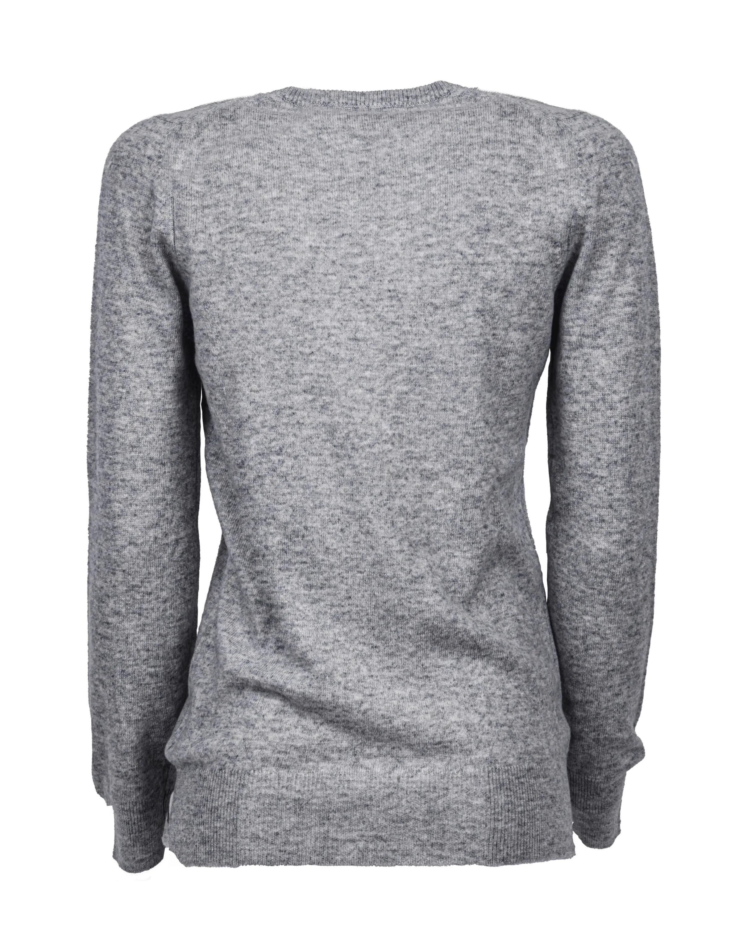 Women's Pure Cashmere V-Neck Sweater Melange Gray