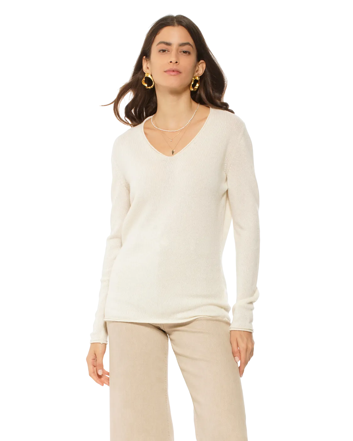 Women's Ultra-Light Cashmere V-Neck Sweater Lavender