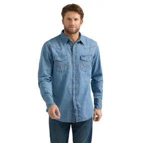 Wrangler® Light Wash Denim Long Sleeve Shirt