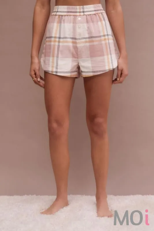 Z Supply Co-Ed Plaid Boxer Natural