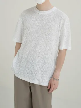 Zhou Textured Solid Color T-Shirt
